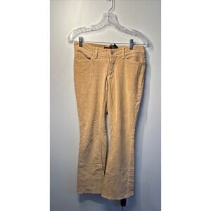 Vintage Dollhouse Tan Corduroy Flare Pants Low Rise Y2K Size 5/6 Distressed Hem